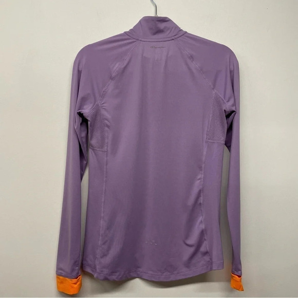 Champion Performance Purple & Orange Quarter Zip Jacket Running Top Small hi low - Picture 5 of 6